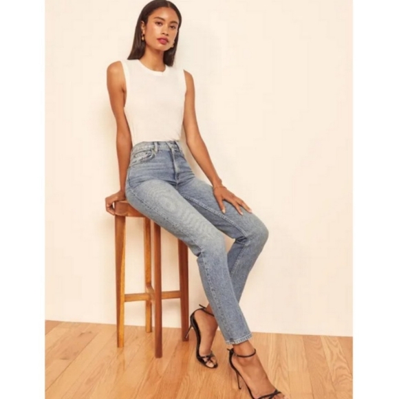 Reformation Denim - REFORMATION LIZA ULTRA RISE SLIM STRAIGHT JEANS IN MALTA